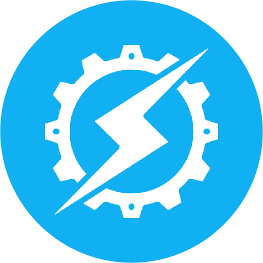 Zahnrad mit Blitzsymbol